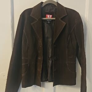 Rampage Brown Suede Blazer Jacket Y2k Size M Like New